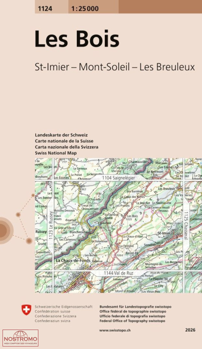 1124 LES BOIS | carte topographique Swisstopo