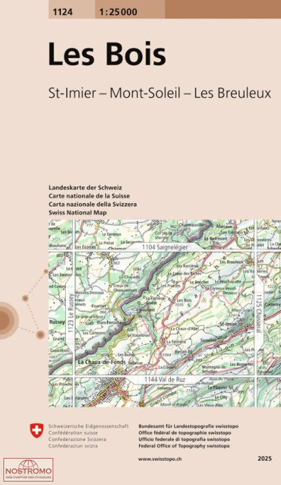 1124 LES BOIS - ST-IMIER - MONT-SOLEIL - LES BREULEUX | Swisstopo topographic map