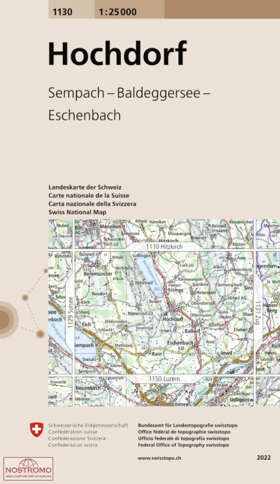 1130 HOCHDORF - SEMPACH - BALDEGGERSEE - ESCHENBACH | carte topographique Swisstopo