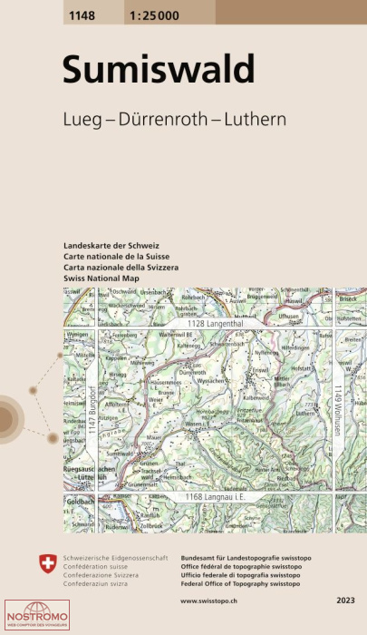 1148 SUMISWALD - LUEG - DÜRRENROTH - LUTHERN | carte topographique Swisstopo