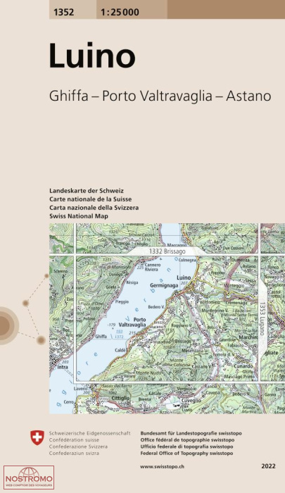 1352 LUINO - GHIFFA - PORTO VALTRAVAGLIA - ASTANO | carte topographique Swisstopo