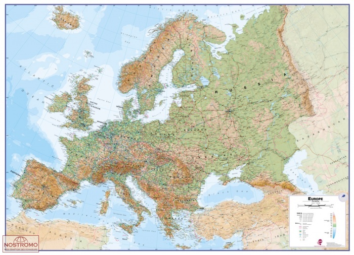 EUROPE PHYSICAL | Maps International wall map