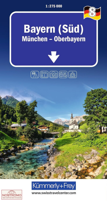 8 BAVIÈRE SUD | carte routière Kummerly+Frey