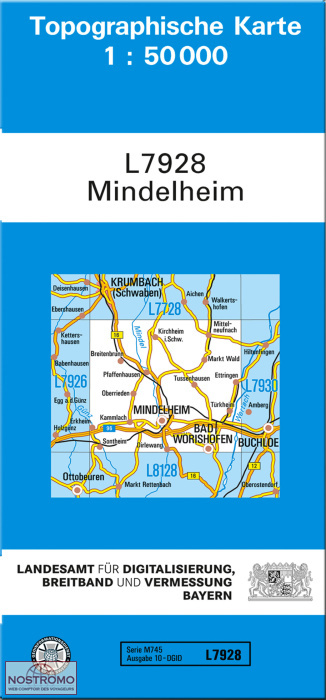 L7928 MINDELHEIM | carte topographique LDBV