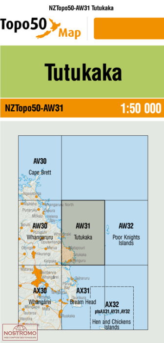 AW31 TUTUKAKA | carte topographique LINZ