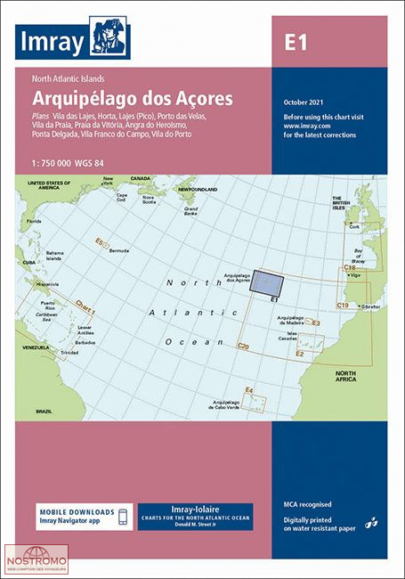 E1 ARCHIPEL DES AÇORES | carte marine Imray