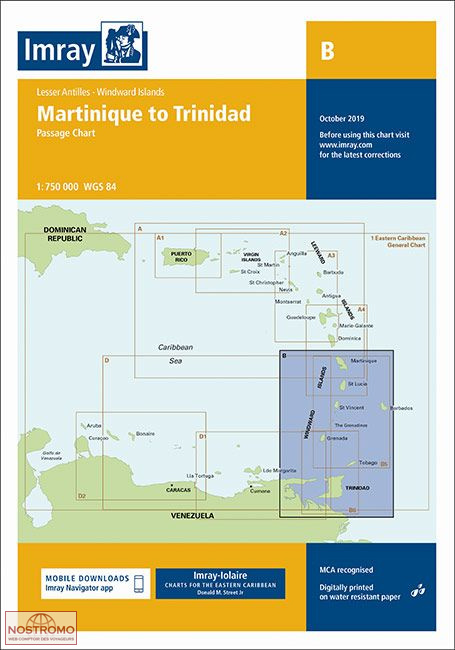 B DE LA MARTINIQUE À TRINIDAD | carte marine Imray