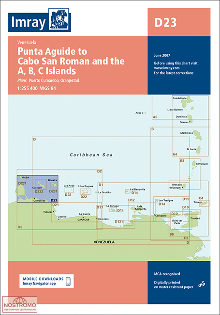 D23 PUNTA AGUIDE À CABO SAN ROMAN ET LES ÎLES A,B,C | carte marine Imray