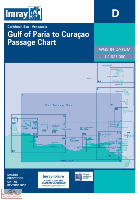 D DU GOLFE DE PARIA À CURAÇAO  | carte marine Imray