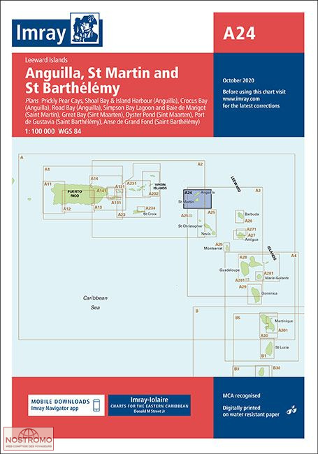 A24 ANGUILLA, ST MARTIN AND ST BARTHELEMY | Imray nautical chart