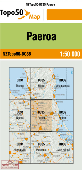 BC35 PAEROA | carte topographique LINZ