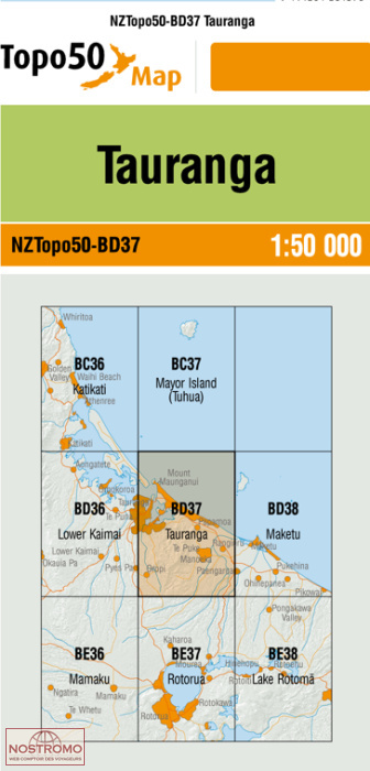 BD37 TAURANGA | carte topographique LINZ