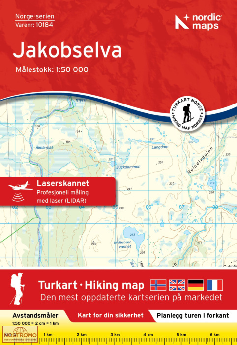 10184 JAKOBSELVA | carte topographique Nordic Maps