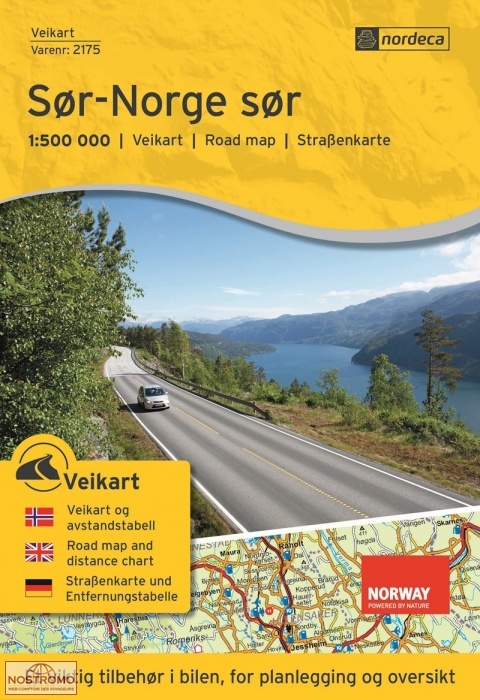 NORVÈGE SUD - SUD | carte routière Nordeca