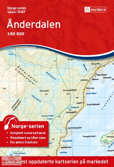 10147 ÅNDERDALEN | carte topographique Nordeca