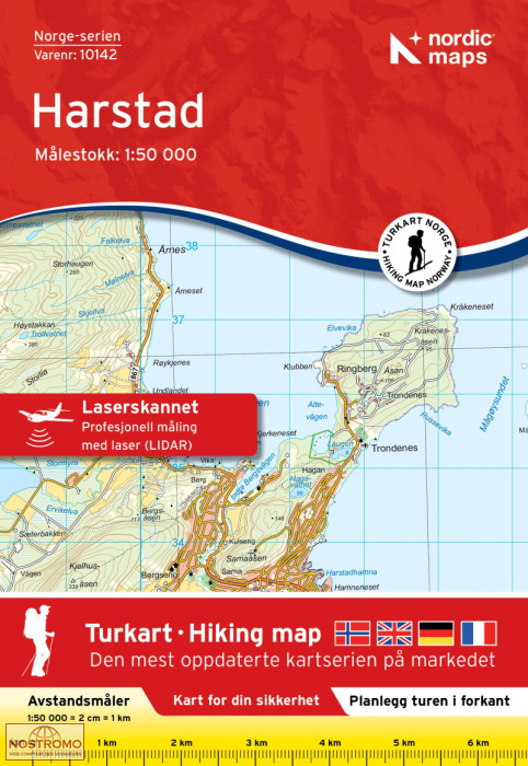 10142 HARSTAD | carte topographique Nordic Maps