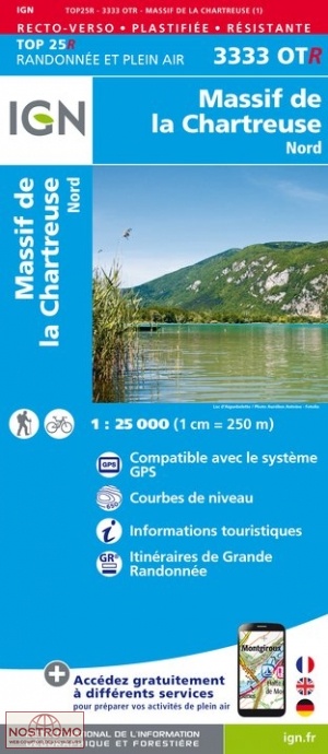 3333OTR MASSIF DE LA CHARTREUSE NORD | carte de randonnée IGN