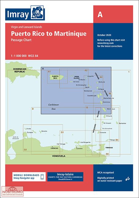 A PUERTO RICO TO MARTINIQUE | Imray nautical chart