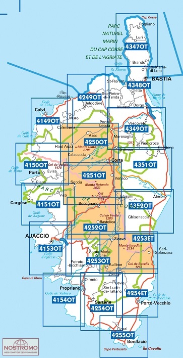4151ot Vico Cargese Carte De Randonnee Ign Nostromoweb
