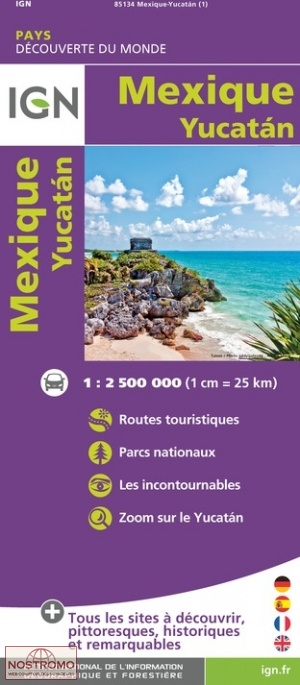MEXIQUE - YUCATAN | carte touristique IGN