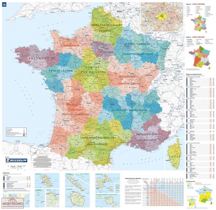 FRANCE ADMINISTRATIVE | Michelin wall map