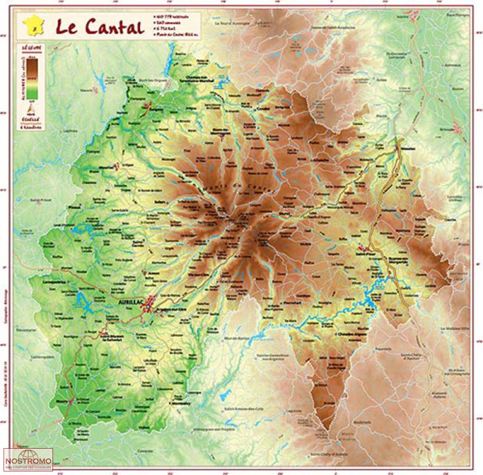 CANTAL | Géorelief relief map