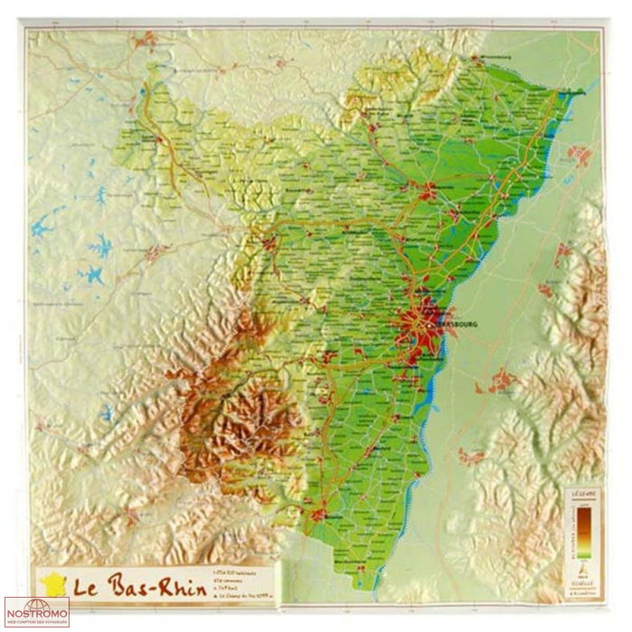 BAS-RHIN | Géorelief relief map