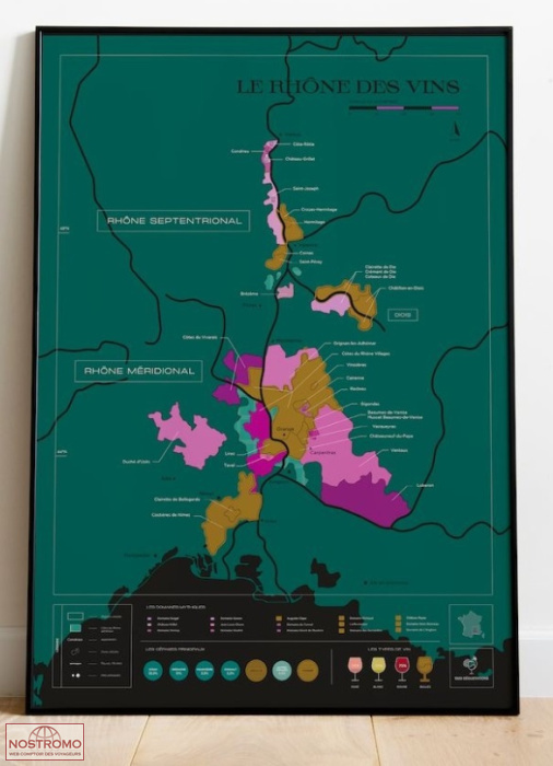 RHÔNE | 1020 Dégustations scratch wall map