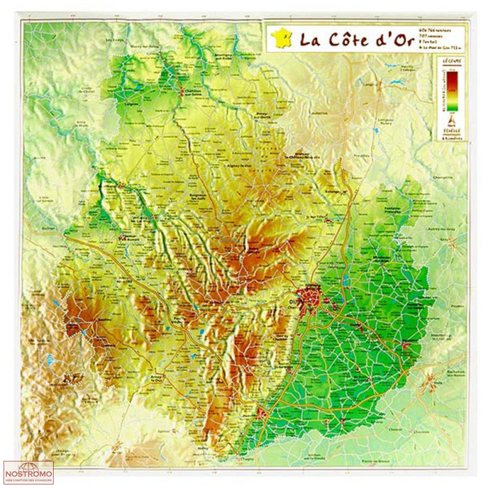 CÔTE-D'OR | Géorelief relief map