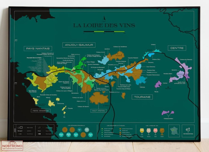 LOIRE | 1020 Dégustations scratch wall map