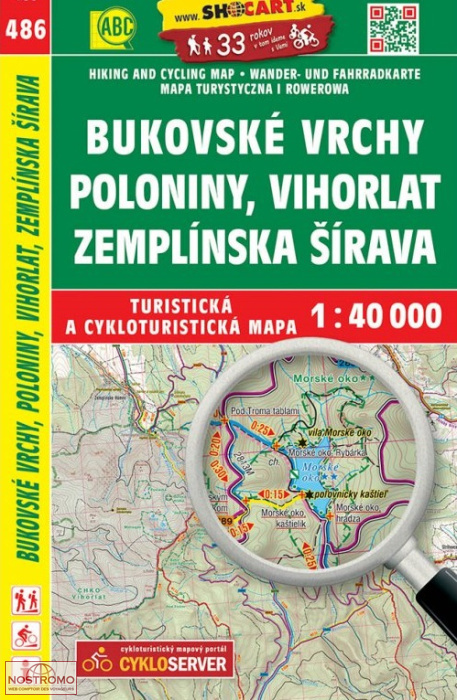 486 BUKOVSKÉ VRCHY - POLONINY - VIHORLAT | carte de randonnée Shocart