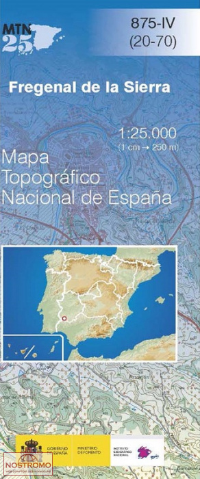 875-4 FREGENAL DE LA SIERRA | carte topographique CNIG