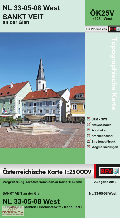 4108-WEST SANKT VEIT AN DER GLAN | carte topographique BEV