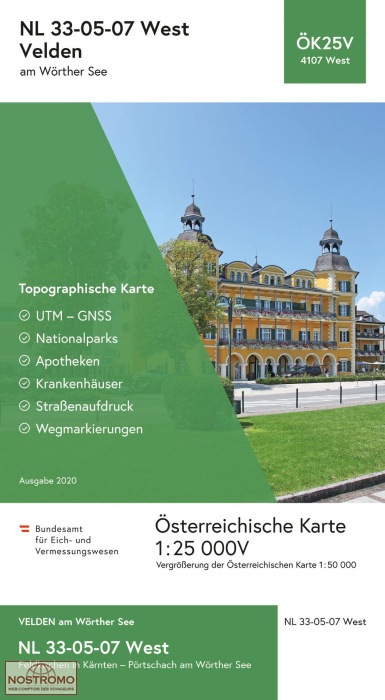 4107-WEST VELDEN AM WÖRTHERSEE | carte topographique BEV