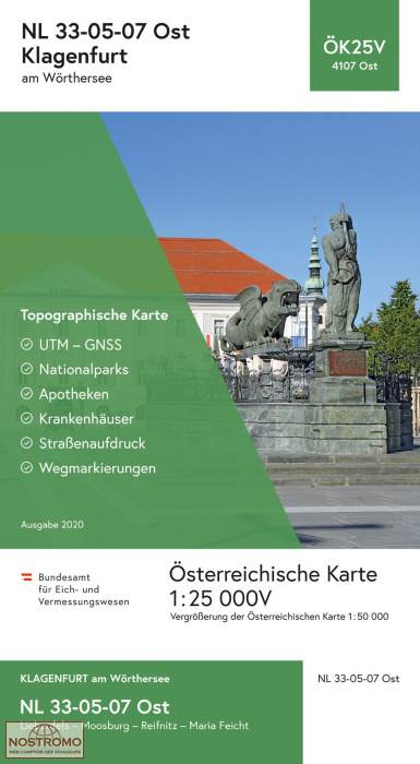 4107-OST KLAGENFURT AM WÖRTHERSEE | carte topographique BEV