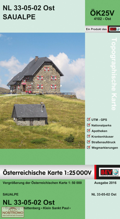 4102-OST SAUALPE | carte topographique BEV