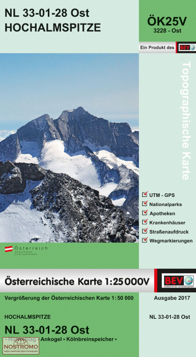 3228-OST HOCHALMSPITZE | carte topographique BEV