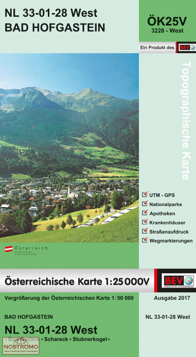 3228-WEST BAD HOFGASTEIN | carte topographique BEV