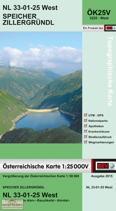 3225-WEST SPEICHER ZILLERGRÜNDL | carte topographique BEV