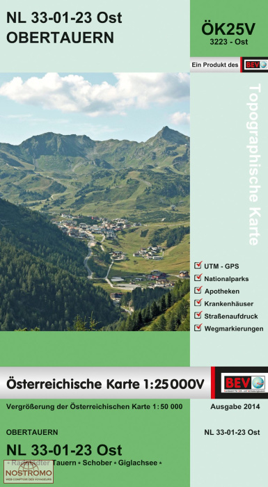 3223-OST OBERTAUERN | carte topographique BEV