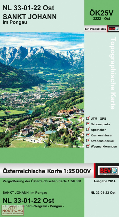 3222-OST SANKT JOHANN IM PONGAU | carte topographique BEV