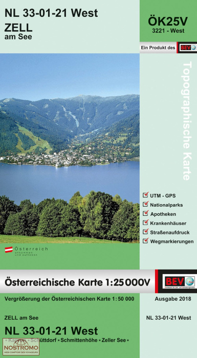 3221-WEST ZELL AM SEE | carte topographique BEV