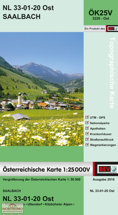 3220-OST SAALBACH | carte topographique BEV