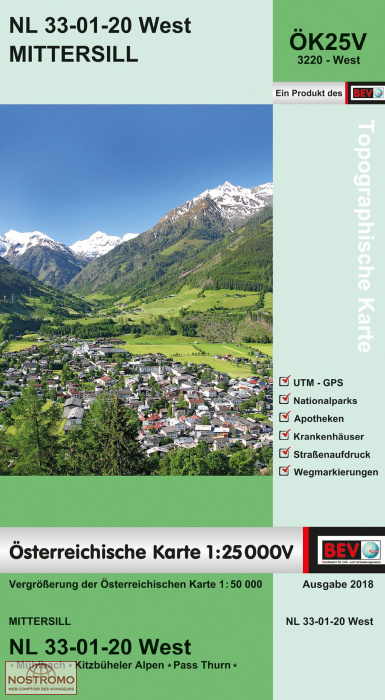 3220-WEST MITTERSILL | carte topographique BEV