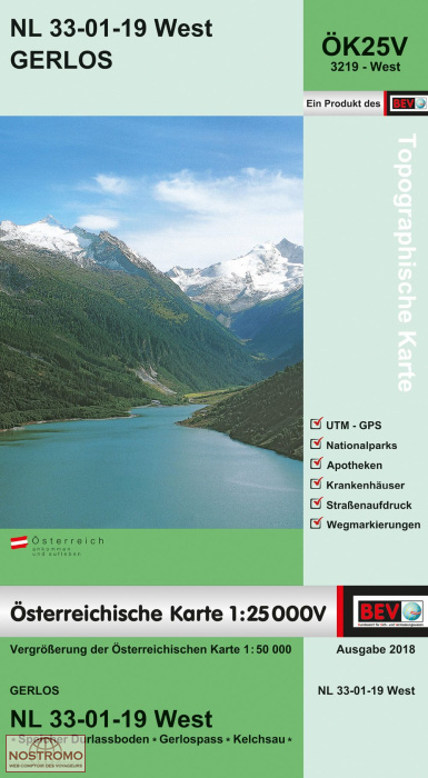 3219-WEST GERLOS | carte topographique BEV