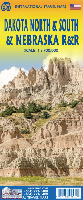 DAKOTA NORTH & SOUTH - NEBRASKA | carte touristique ITMB