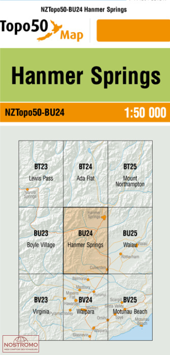 BU24 HANMER SPRINGS | carte topographique LINZ