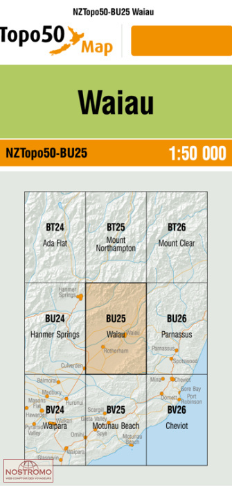 BU25 WAIAU | carte topographique LINZ