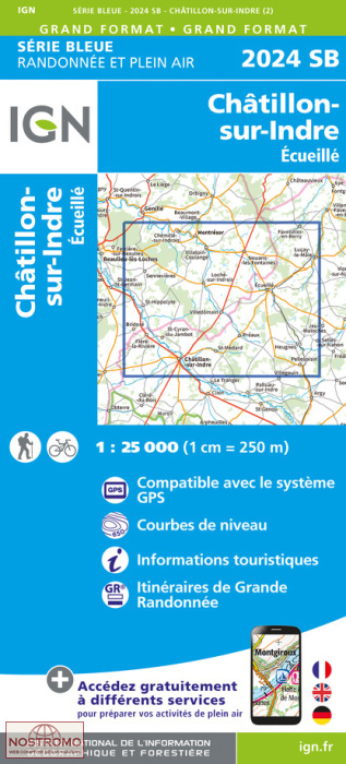 2024SB CHÂTILLON-SUR-INDRE | carte de randonnée IGN