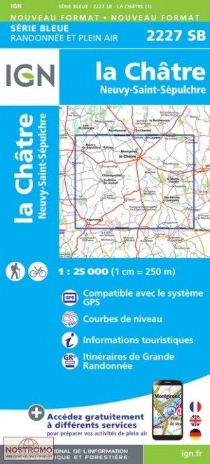 2227SB LA CHÂTRE | carte de randonnée IGN
